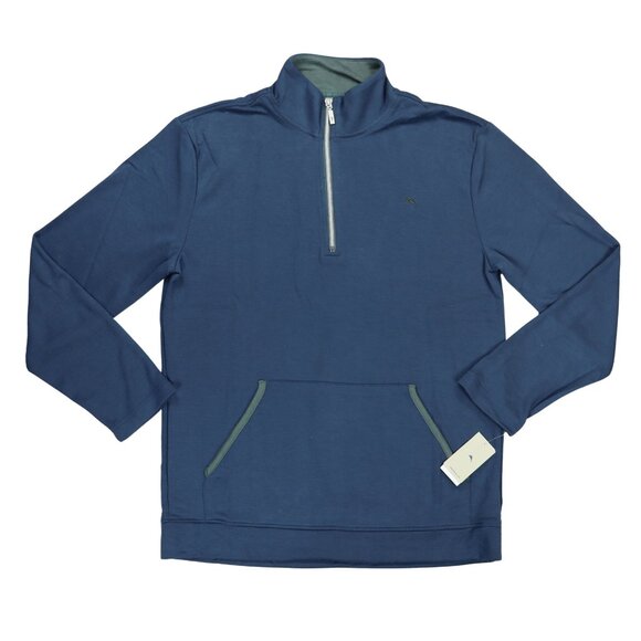 Tommy Bahama 1/4 Zip Dual-Tone Mock Neck Men's Long Sleeve Pullover Top NWT